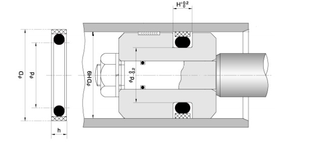 고품질 굴착기 물개 장비 유압 물개 SPGO-PTFE 청동 탄소 NBR FKM