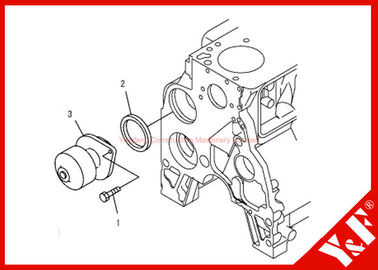 주문 6D102 엔진 Komatsu 굴착기는 PC200-7 6735-61-1502 수도 펌프 회의를 분해합니다 online manufacture